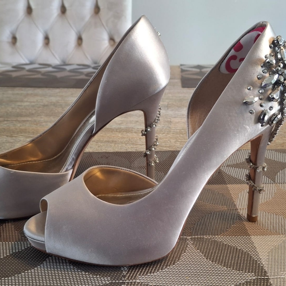Elegant Satin Peep-Toe Heels